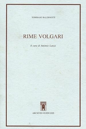 Imagen del vendedor de Rime volgari. a la venta por FIRENZELIBRI SRL