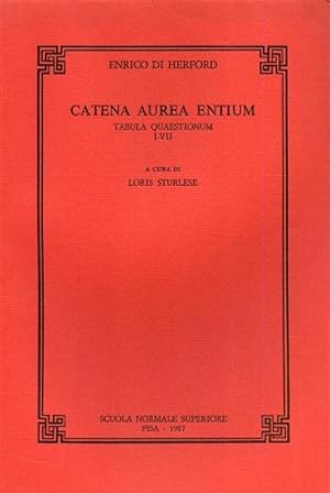 Bild des Verkufers fr Catena aurea entium. Tabula quaestionem I-VII. zum Verkauf von FIRENZELIBRI SRL