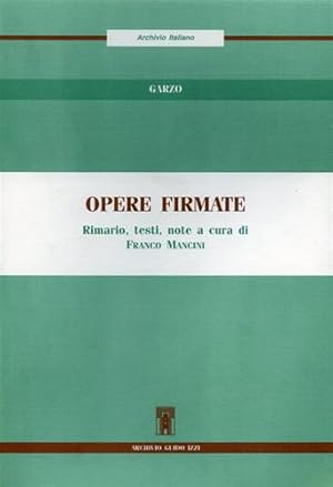 Imagen del vendedor de Opere firmate. a la venta por FIRENZELIBRI SRL