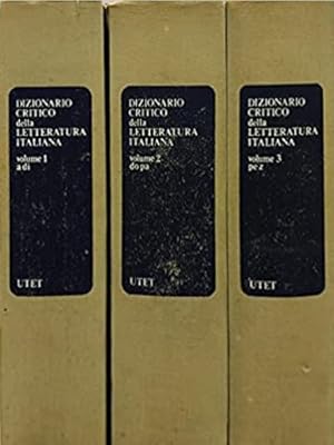 Bild des Verkufers fr Dizionario critico della letteratura italiana. Vol. I-III. Vol. I: A-Di. Vol. II: Do-Pa. Vol. III: Pe-Z. zum Verkauf von FIRENZELIBRI SRL