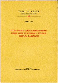 Immagine del venditore per Textus decreti Concilii hierosolymitani Lucano opere et antiquioris Ecclesiae disciplina illustratus. venduto da FIRENZELIBRI SRL