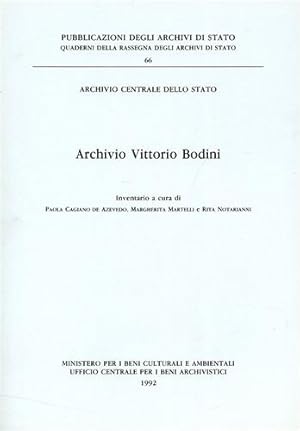 Immagine del venditore per Archivio Vittorio Bodini. Inventario. venduto da FIRENZELIBRI SRL