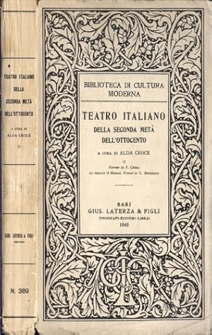 Imagen del vendedor de Teatro italiano della seconda met dell'800. Vol.II. Nerone di P. Cossa Le Miserie'd Monss Travet di V. Bersezio. a la venta por FIRENZELIBRI SRL