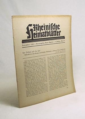 Imagen del vendedor de Rheinische Heimatbltter. November 1928. 5. Jahrgang. Heft 11 / [Hrsg.:] Hans Sparre und Werner W. Knoeckel a la venta por Versandantiquariat Buchegger