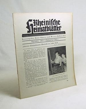 Seller image for Rheinische Heimatbltter. September 1928. 5. Jahrgang. Heft 9 / [Hrsg.:] Hans Sparre und Werner W. Knoeckel for sale by Versandantiquariat Buchegger