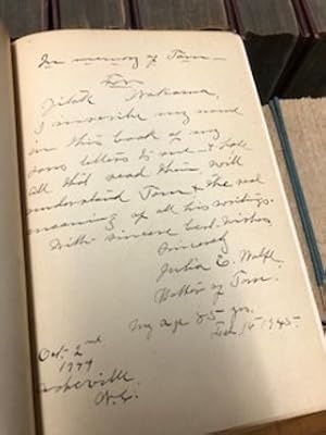 THOMAS WOLFE'S LETTERS TO HIS MOTHER, Julia Elizabeth Wolfe [inscribed and signed by his mother].