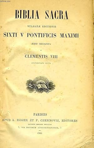 Seller image for BIBLIA SACRA VULGATAE EDITIONIS SIXTI V PONTIFICIS MAXIMI for sale by Le-Livre