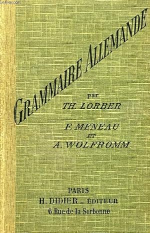 Seller image for GRAMMAIRE ALLEMANDE for sale by Le-Livre