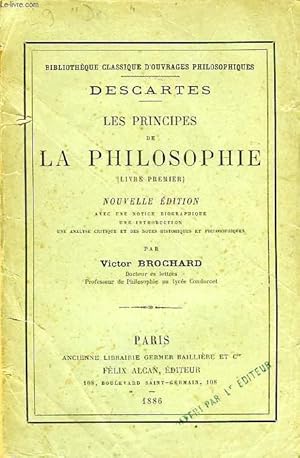Bild des Verkufers fr LES PRINCIPES DE LA PHILOSOPHIE (LIVRE I) zum Verkauf von Le-Livre