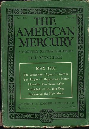 Immagine del venditore per The American Mercury; Volume XX, Number 77, May 1930 venduto da Clausen Books, RMABA