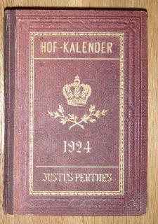 Seller image for Genealogischer Hofkalender 1924. Familienstand der regierenden und ehemals regierenden Huser, der deutschen standesherrlichen Huser und der meisten nicht souvernen europischen Frstenhuser. 161. Jahrgang. for sale by Antiquariat Johann Forster