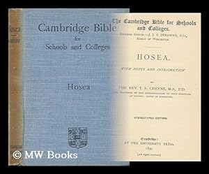 Seller image for Hosea / with Notes and Introduction by the Rev. T. K. Cheyne for sale by MW Books Ltd.