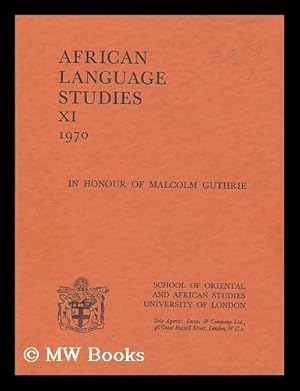 Seller image for African Language Studies XI 1970 / Edited by Guy Atkins for sale by MW Books Ltd.