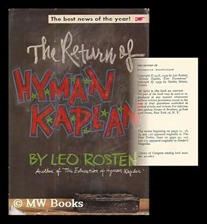Seller image for The Return of Hyman Kaplan / Leo Rosten for sale by MW Books Ltd.