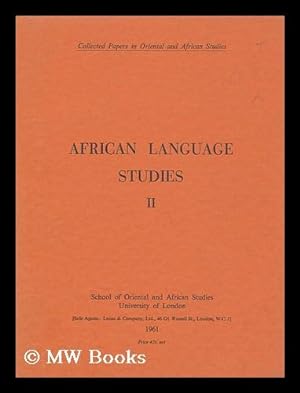Seller image for African Language Studies II 1961 / Editor Malcolm Guthrie for sale by MW Books