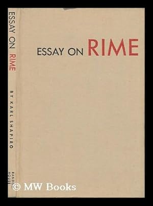 Imagen del vendedor de Essay on Rime, by Karl Shapiro a la venta por MW Books