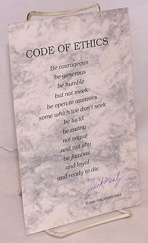 Code of ethics [signed broadside]