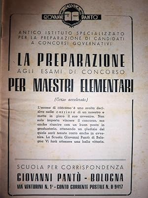 "SCUOLA GIOVANNI PANTO,BOLOGNA - Antico Istituto Specializzato per la Preparazione di Candidati a...