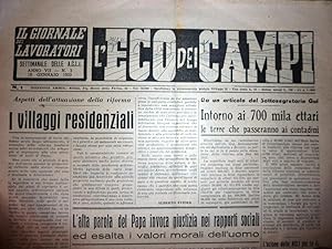 "L'ECO DEI CAMPI, Il Giornale dei Lavoratori Anno VII,n.3 18 Gennaio 1953"