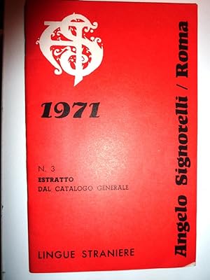 "ANGELO SIGNORELLI ROMA, 1971 - n.° 3 Estratto dal Catalogo Generale - LINGUE STRANIERE"