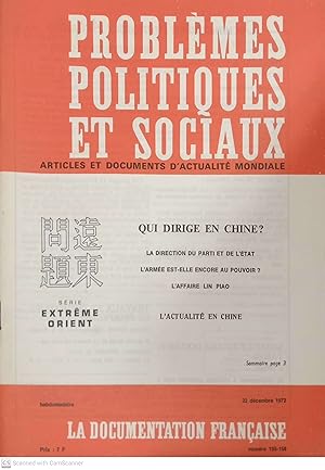 Problèmes politiques et sociaux (n. 155-156, 22 décembre 1972)