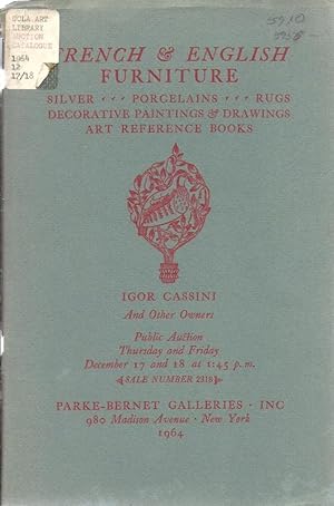 Imagen del vendedor de French & English Furniture. Silver.Porcelins.Rugs.Decorative Paintings & Drawings art Reference Books a la venta por Charles Lewis Best Booksellers
