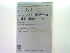 Seller image for Etatsituation der wissenschaftlichen Bibliotheken in den alten und neuen Bundeslndern 1993 - 6. Heft 1993 - Zeitschrift fr Bibliothekswesen und Bibliographie Herausgegeben von K.-D. Lehmann unter Mitwirkung von H. Braun, H.-P. Geh, J. Hering, F.G. Kaltwasser, W. Kehr, U.Ott. for sale by books4less (Versandantiquariat Petra Gros GmbH & Co. KG)