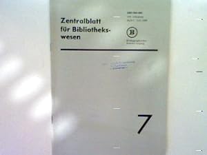 Bild des Verkufers fr Relationen zwischen Funktionen und Merkmalen der literaturwissenschaftlichen Fachbibliographie. - 7. Heft 1990 - Zentralblatt fr Bibliothekswesen. zum Verkauf von books4less (Versandantiquariat Petra Gros GmbH & Co. KG)