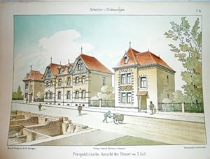 Seller image for Arbeiter-Wuhnungen: Einzelhauser fur eine Familie und Doppelhauser fur zwei und vier Familien in farbiger Darstellung; Privat-und Gemeindebauten. [Private and Community Buildings]. Serie IV for sale by Royoung Bookseller, Inc. ABAA