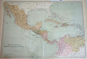 Seller image for A Descriptive Hand Atlas of the World Map of West Indies, Mexico, Central America, and Columbia for sale by Sequitur Books