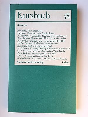 Seller image for Kursbuch 58. Karrieren. Dezember 1979 for sale by Bildungsbuch