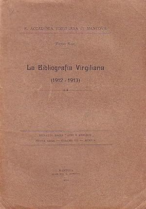 Seller image for Bibliografia Virgiliana 1912 - 1913. for sale by Antiquariat Carl Wegner