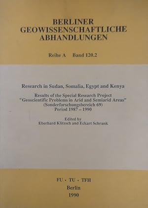 Bild des Verkufers fr Research in Sudan, Somalia, Egypt and Kenia zum Verkauf von Martin Preu / Akademische Buchhandlung Woetzel