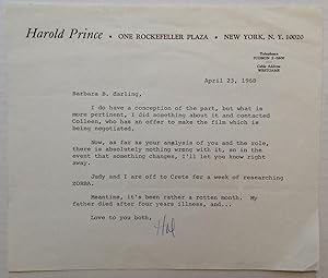 Typed Letter Signed "Hal" on personal letterhead