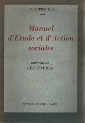 Imagen del vendedor de Manuel d'tude et d'action sociales  l'usage du jeune clerg. tome premier : les tudes a la venta por crealivres