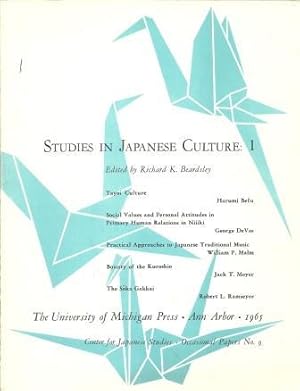 Seller image for Studies in Japanese Culture: 1 [ Center for Japanese Studies, Occasional Papers No. 9 ] for sale by Works on Paper