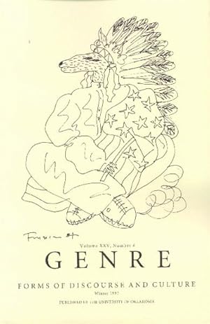 Bild des Verkufers fr Genre; Forms of Discourse and Culture (Volume XXV, Number 4) Winter 1992 zum Verkauf von Paperback Recycler