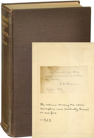 Bild des Verkufers fr Joseph Ward of Dakota (First Edition, inscribed to Durand's wife) zum Verkauf von Royal Books, Inc., ABAA