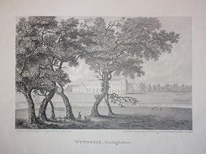 Original Antique Engraving Illustrating Wynnstay in Denbighshire By Birrell. Published in 1792.
