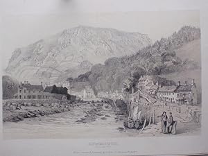 Original Antique Lithograph Illustrating a View of Lynmouth from the Pier, in Devon. Published By...