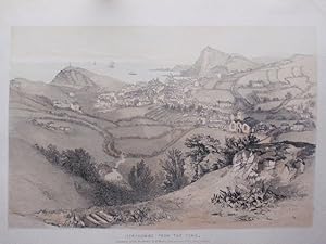Original Antique Lithograph Illustrating a View of Ilfracombe from the Tors in Devon. Published B...