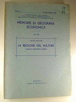 La Regione del Vulture - Studio di Geografia Agraria.