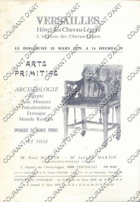 ARCHEOLOGIE. EGYPTE. ETRURIE. OBJETS DE FOUILLES. ARTS PRIMITIFS. OUSHABTI. FAUTEUIL EN BOIS PEIN...