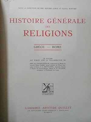 HISTOIRE GENERALE DES RELIGIONS. GRECE, ROME