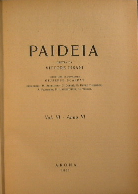 Paideia. Rivista Letteraria di Informazione Bibliografica diretta da Vittore Pisani