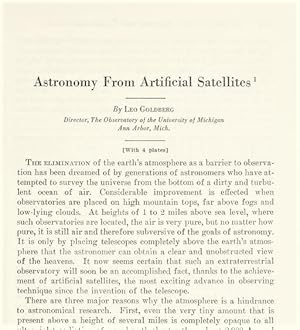 Image du vendeur pour Astronomy From Artificial Satellites mis en vente par Legacy Books II