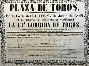 [Poster] PLAZA DE TOROS en la tarde de lunes 27 de Junio de 1842.