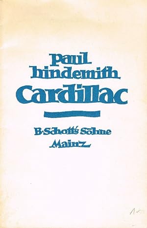 Image du vendeur pour Cardillac. Oper in drei Akten (in vier Bildern). Musik von Paul Hindemith. Opus 39. mis en vente par Antiquariat Lcke, Einzelunternehmung