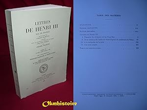 LETTRES DE HENRI III ROI DE FRANCE ---------- TOME 4 ( 1578 - 1580 )