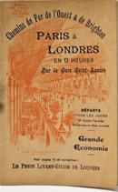 Paris a Londres En 9 Heures Par La Gare Saint-Lazare: Chemins De Fer De L'Ouest & De Brighton